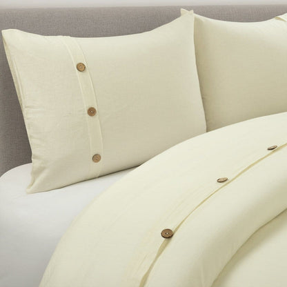 Belgian Flax Linen Rich Cotton Blend Duvet Cover 3 Piece Set - Quahog Bay Bedding