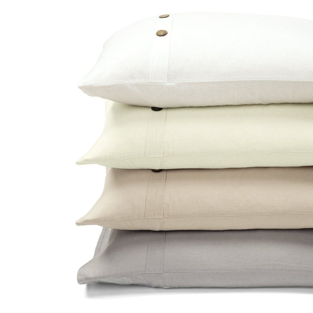 Belgian Flax Linen Rich Cotton Blend Duvet Cover 3 Piece Set - Quahog Bay Bedding