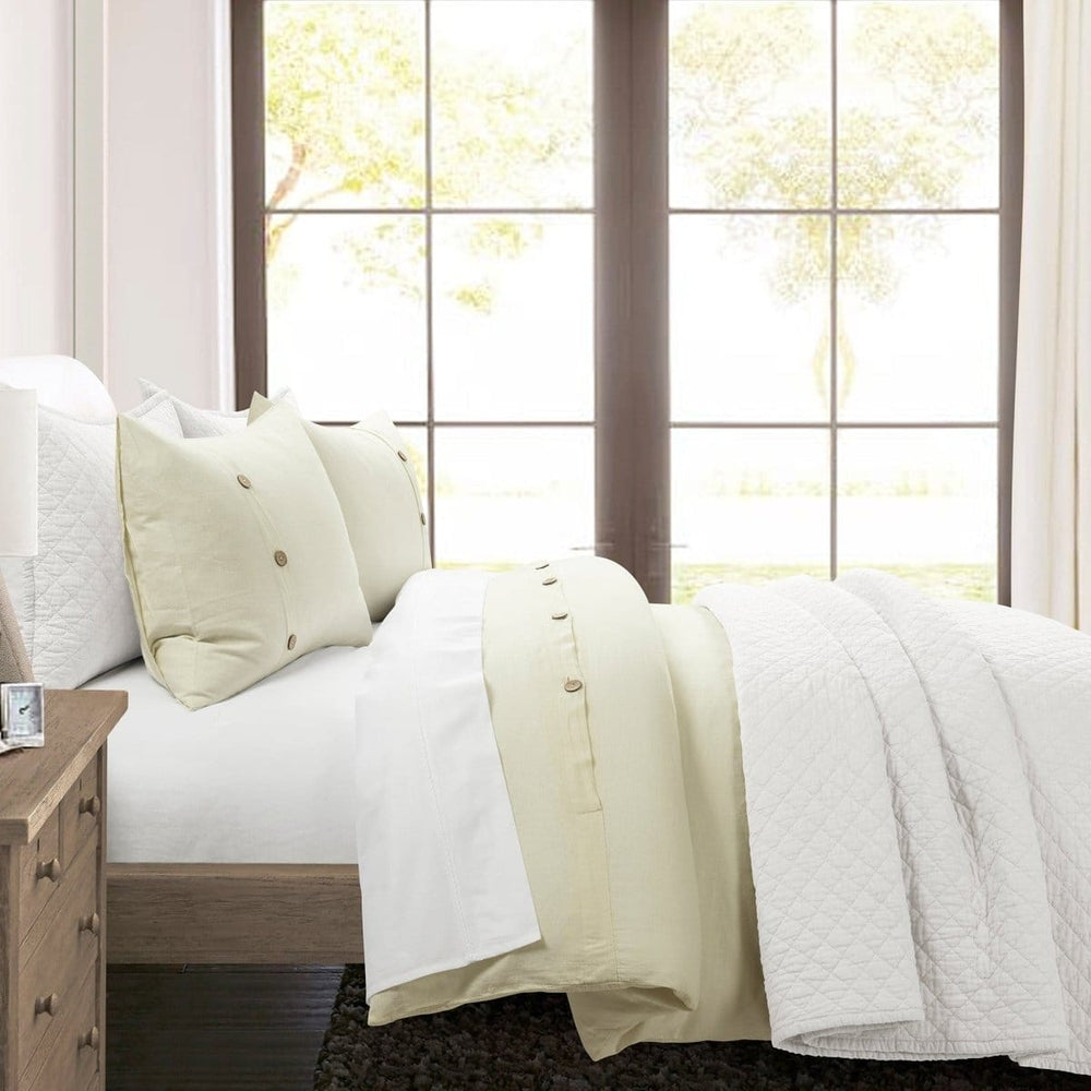 Belgian Flax Linen Rich Cotton Blend Duvet Cover 3 Piece Set - Quahog Bay Bedding