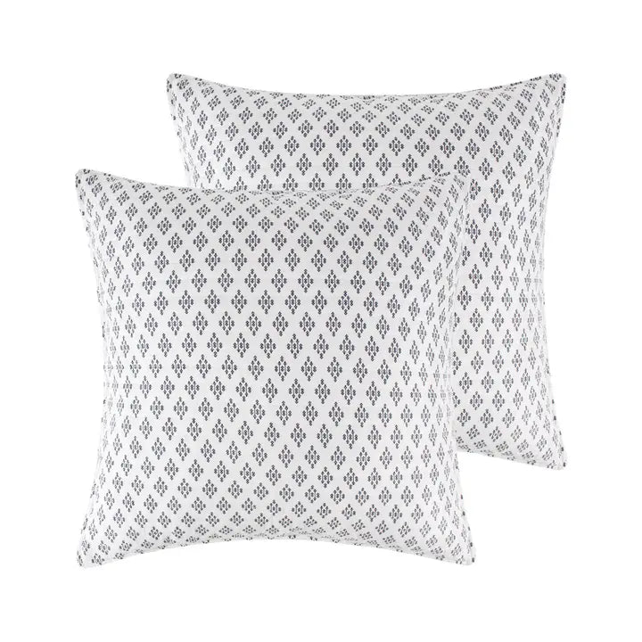 Bellamy Teal Euro Sham Set of 2 - Coastal Pillow Shams - Quahog Bay Bedding