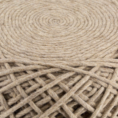 Bellingen Gray Handwoven Textured Pouf - Quahog Bay Bedding