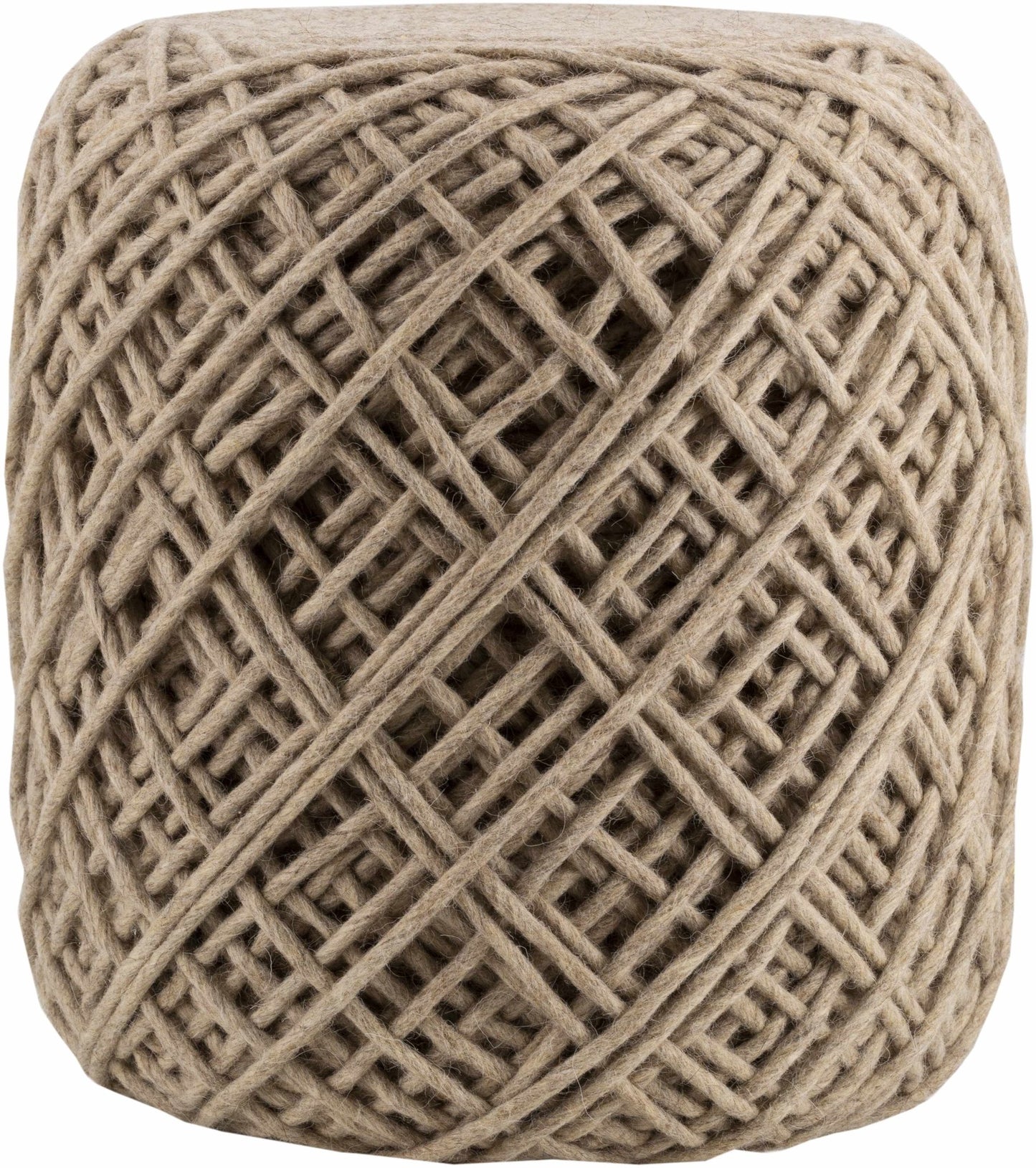 Bellingen Gray Handwoven Textured Pouf - Quahog Bay Bedding