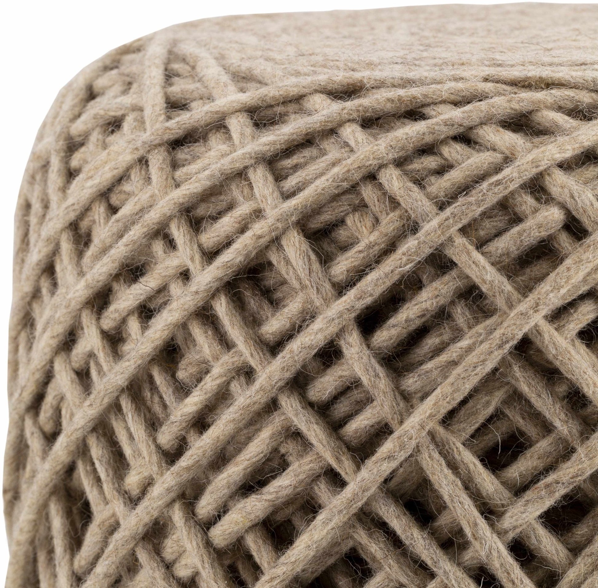Bellingen Gray Handwoven Textured Pouf - Quahog Bay Bedding