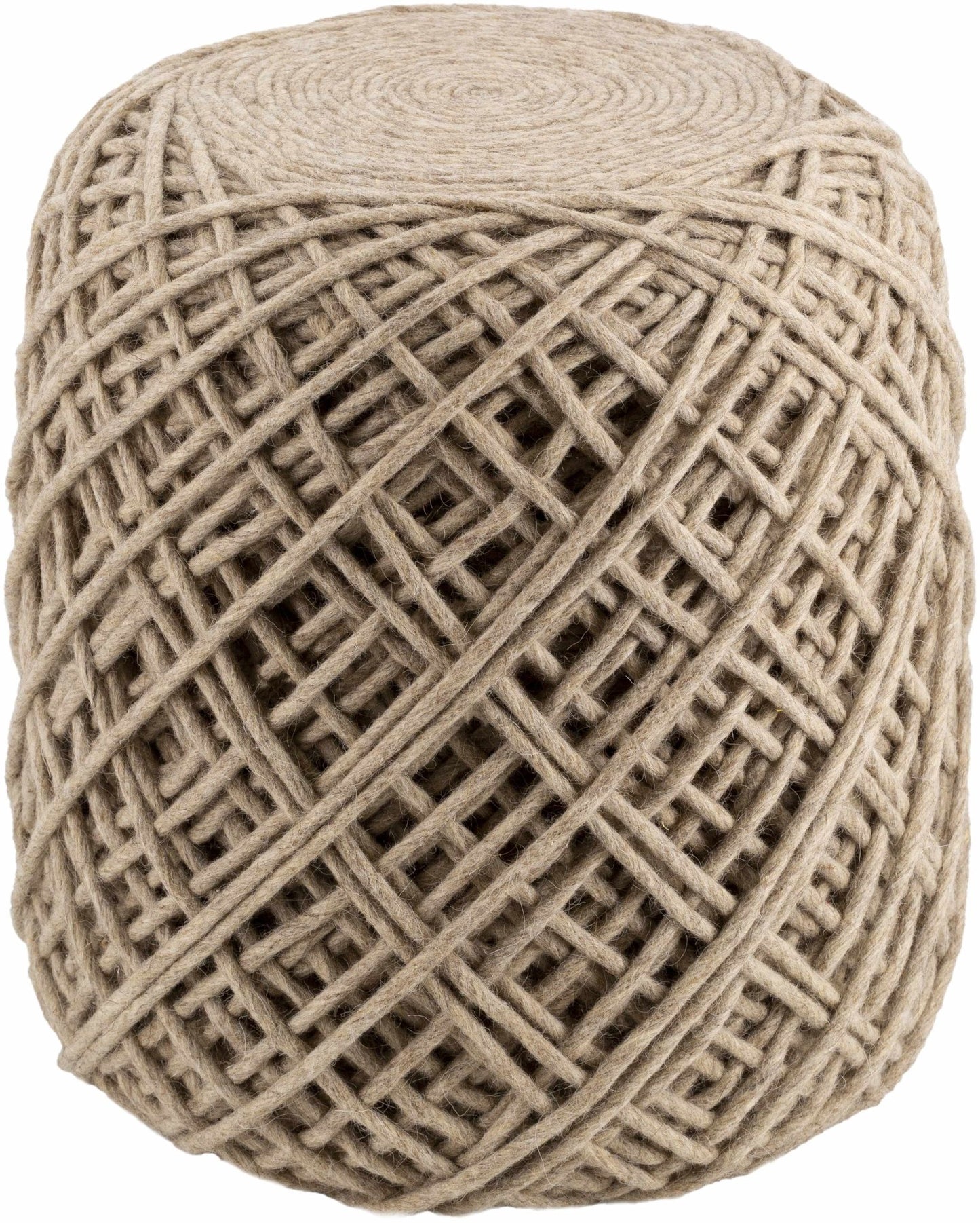 Bellingen Gray Handwoven Textured Pouf - Quahog Bay Bedding