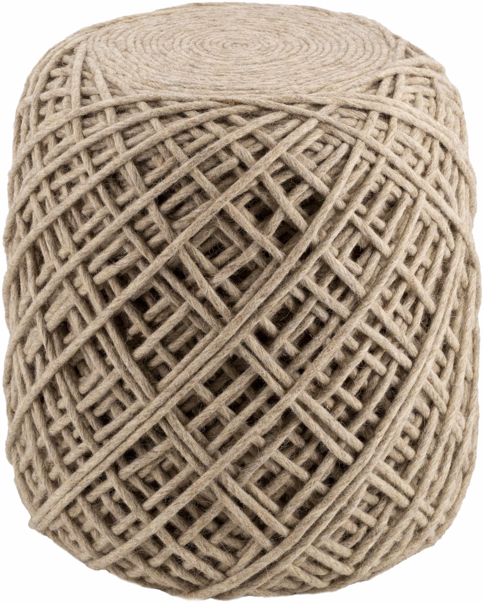 Bellingen Gray Handwoven Textured Pouf - Quahog Bay Bedding