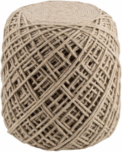 Bellingen Gray Handwoven Textured Pouf - Quahog Bay Bedding