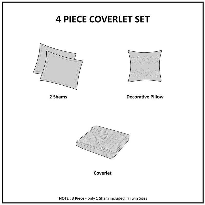Universal V Berth Quilt Set with Throw Pillow 4PC Jacquard Navy Blue - American Made Yacht Bedding