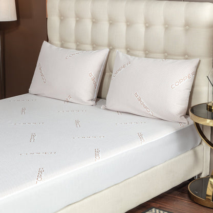 Bibb Home 2 Pack Copper Infused Waterproof Pillow Protectors - Quahog Bay Bedding