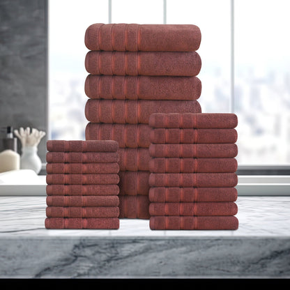 Bibb Home 24 Piece Zero Twist Egyptian Cotton Towel Set - Quahog Bay Bedding