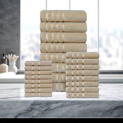 Bibb Home 24 Piece Zero Twist Egyptian Cotton Towel Set - Quahog Bay Bedding