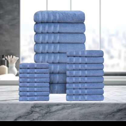 Bibb Home 24 Piece Zero Twist Egyptian Cotton Towel Set - Quahog Bay Bedding