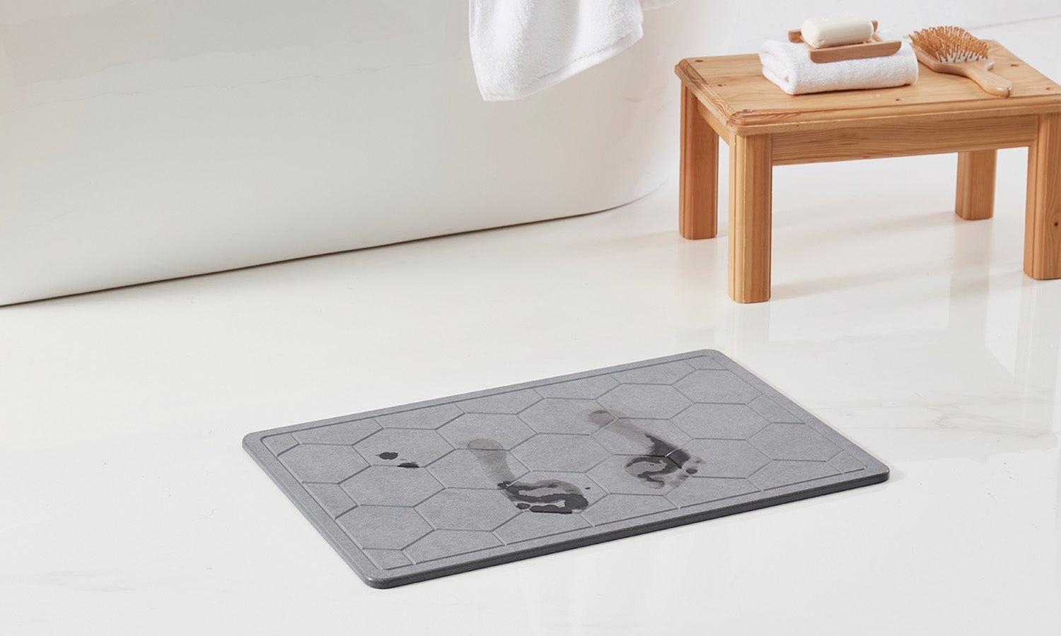 Bibb Home Diatomaceous Earth Stone Bath Mat - Quahog Bay Bedding
