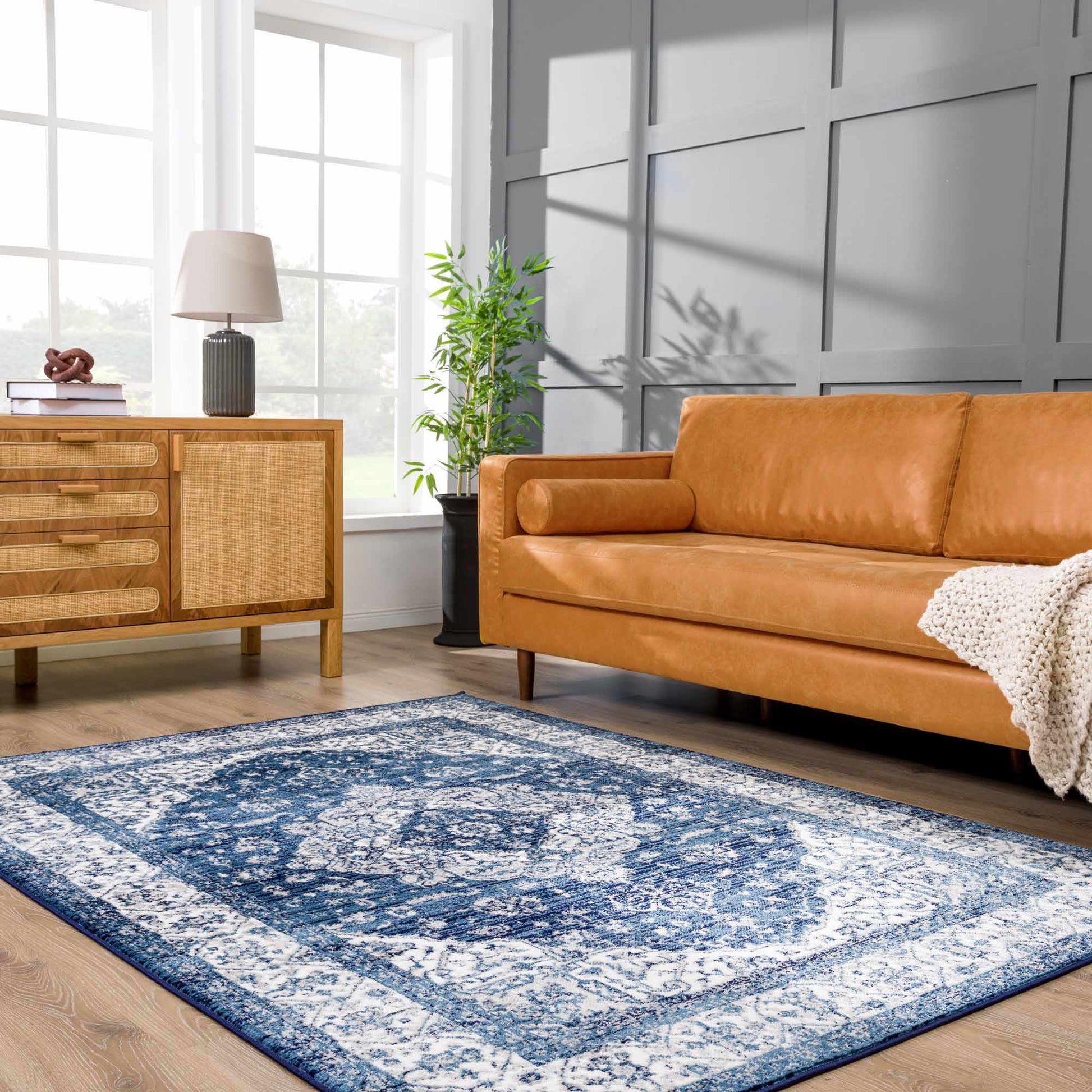 Billy Blue Medallion Rug - Promo - Quahog Bay Bedding