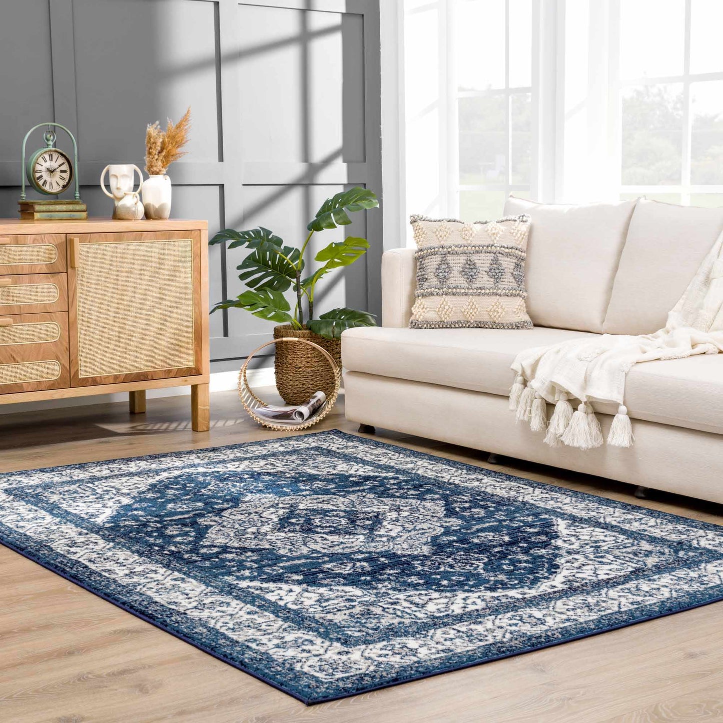 Billy Blue Medallion Rug - Promo - Quahog Bay Bedding