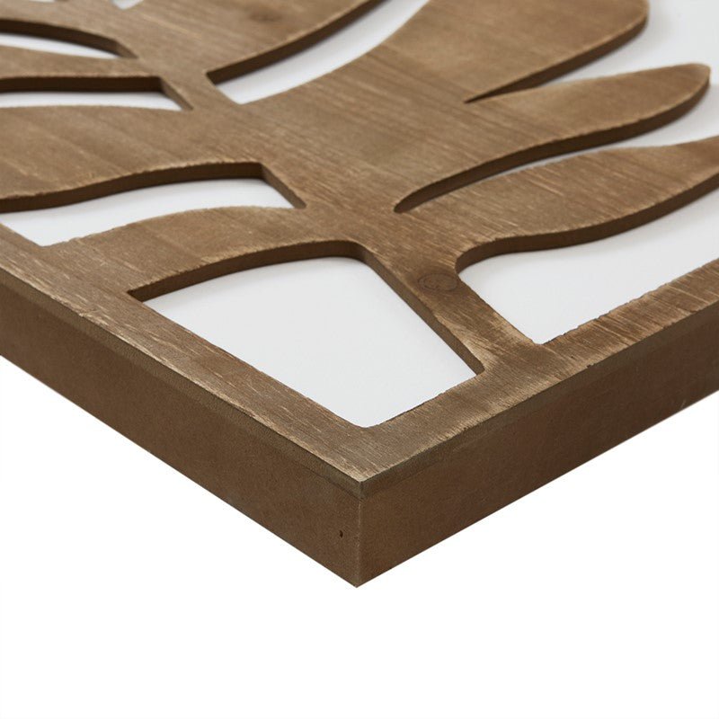 Birch Botanical Two - tone Wood Panel Wall Décor Set - Monstera - Coastal Wall Decor - Quahog Bay Bedding