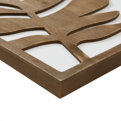 Birch Botanical Two - tone Wood Panel Wall Décor Set - Monstera - Coastal Wall Decor - Quahog Bay Bedding