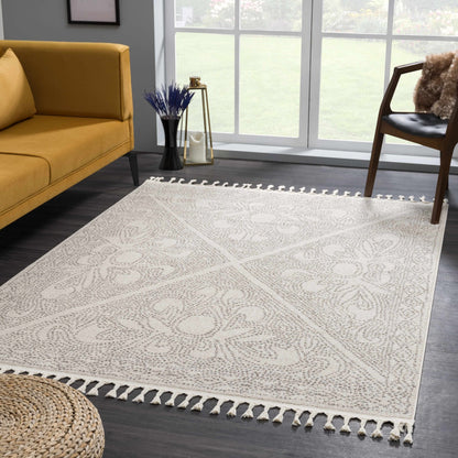 Birdwood Cream & Brown Area Rug - Quahog Bay Bedding