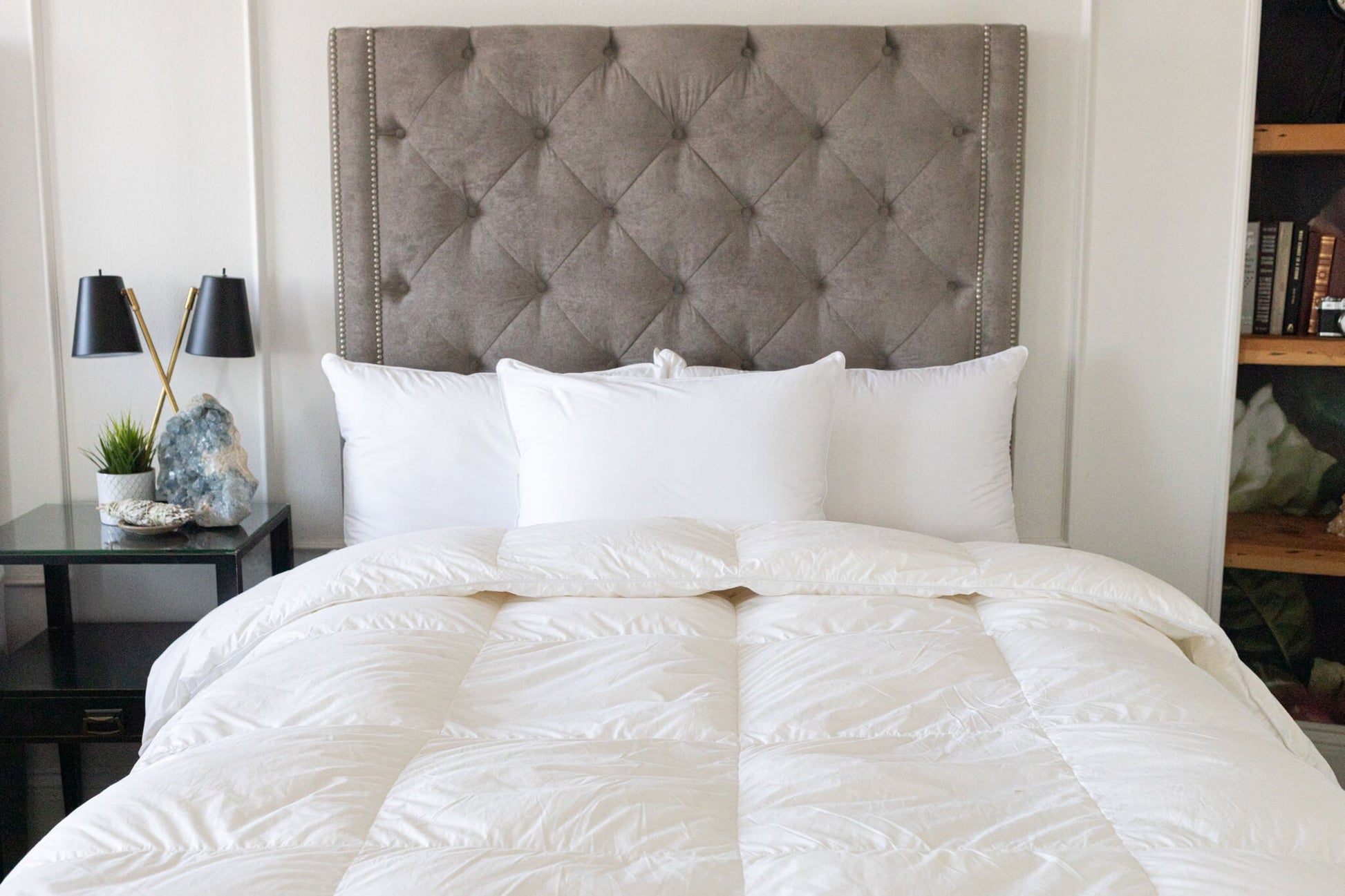 Bliss Pillow - Luxury American Made 100% Cotton Goose Down - Quahog Bay Bedding