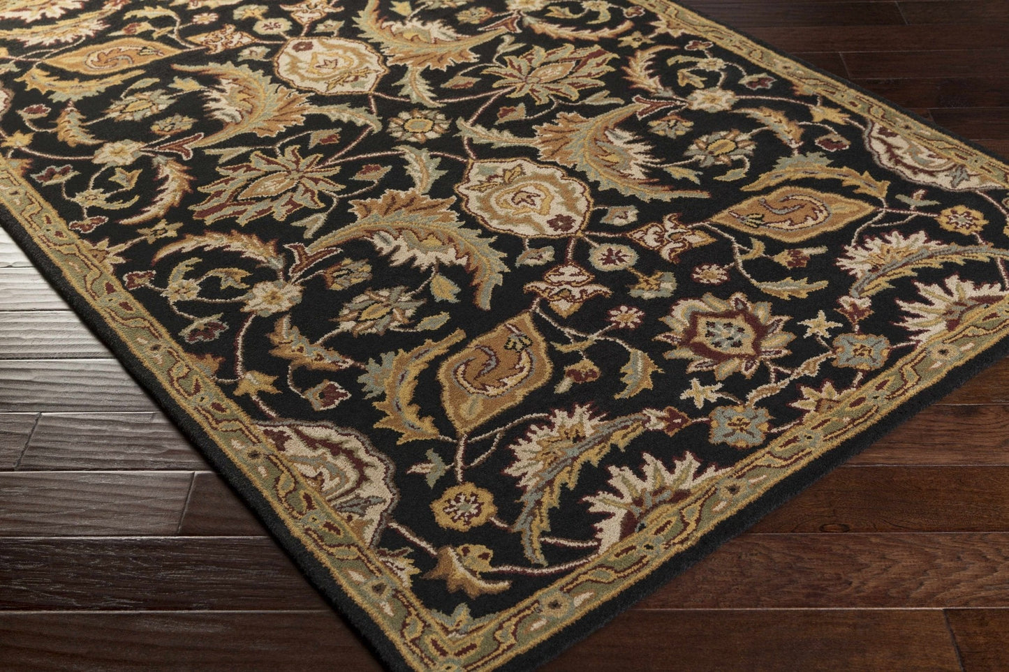 Blomkest Black&Yellow Traditional Wool Carpet - Quahog Bay Bedding