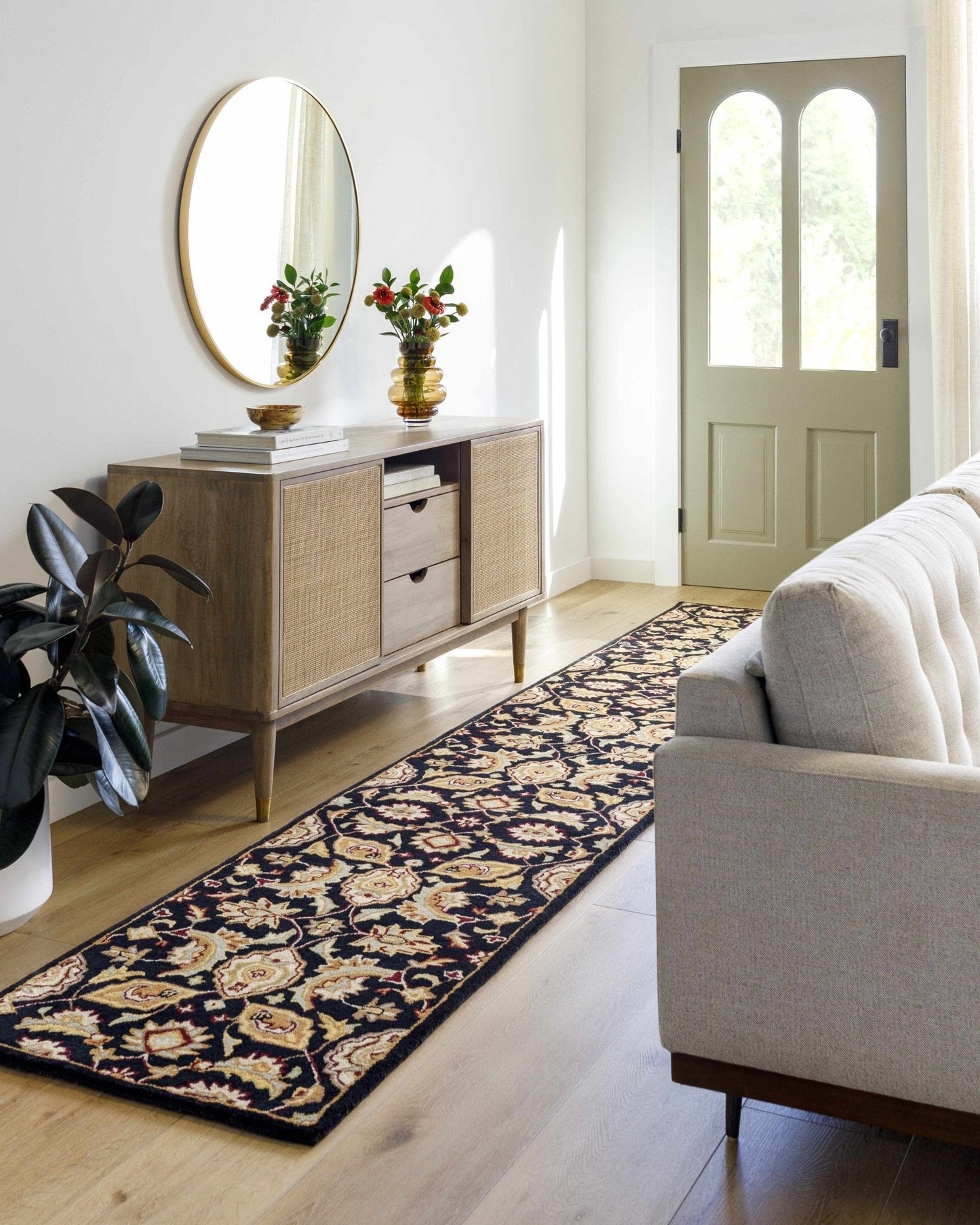 Blomkest Black&Yellow Traditional Wool Carpet - Quahog Bay Bedding