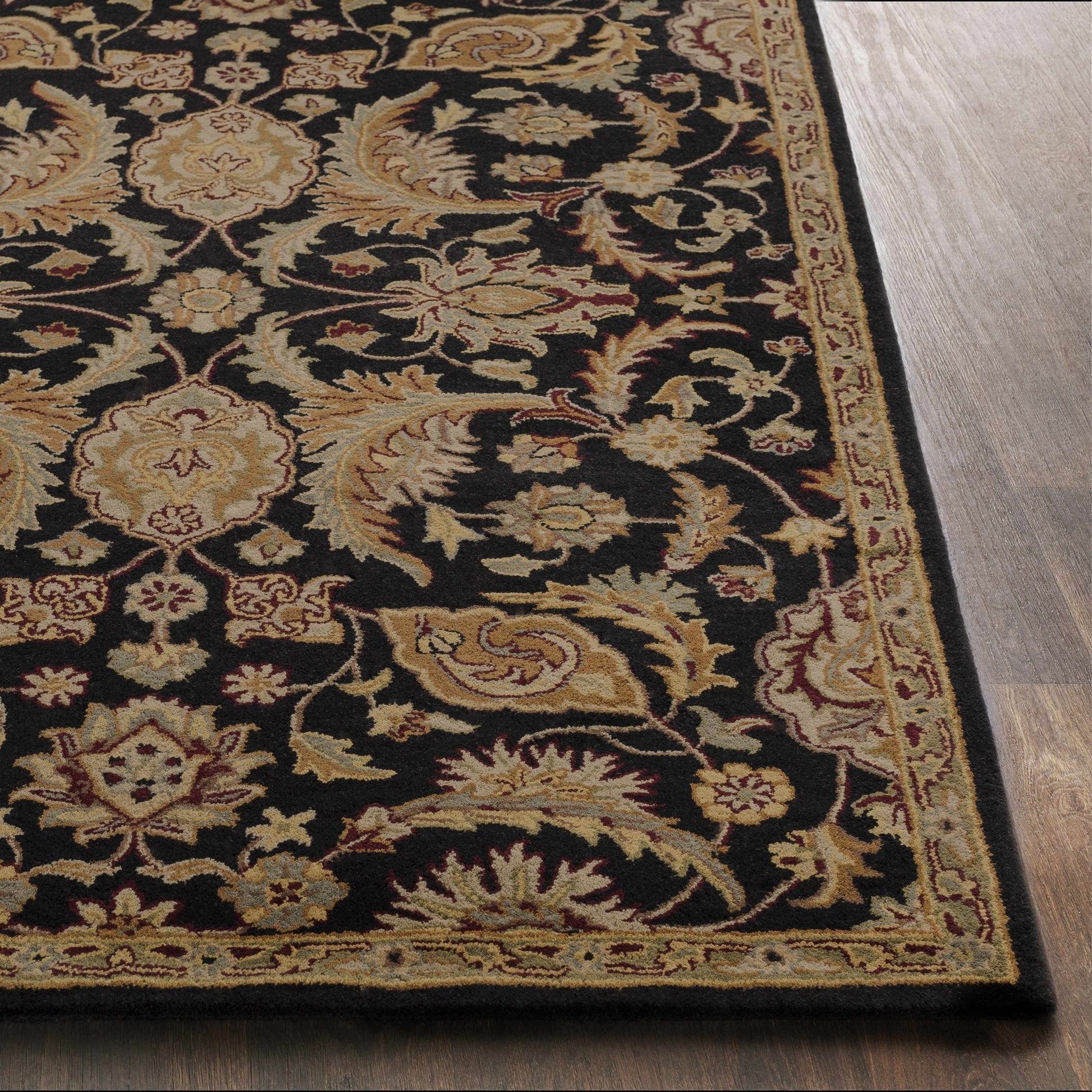 Blomkest Black&Yellow Traditional Wool Carpet - Quahog Bay Bedding