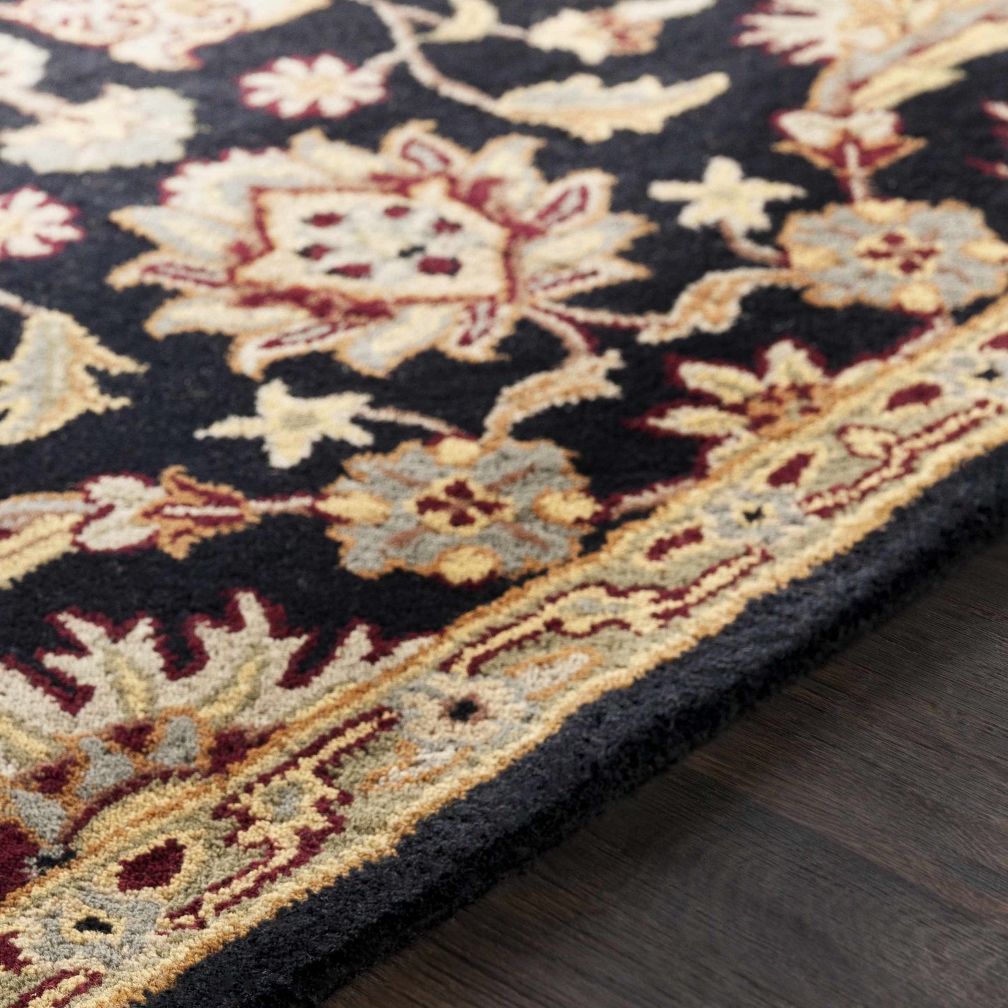 Blomkest Black&Yellow Traditional Wool Carpet - Quahog Bay Bedding