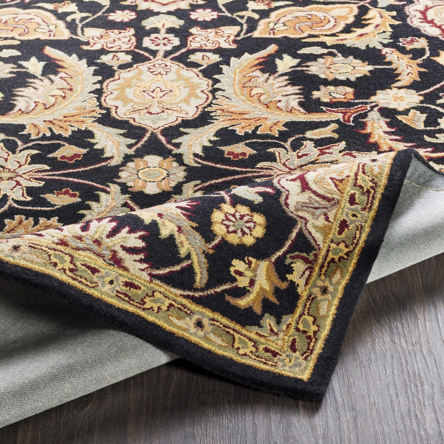 Blomkest Black&Yellow Traditional Wool Carpet - Quahog Bay Bedding