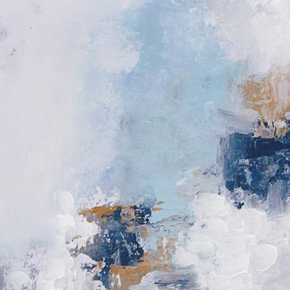 Blue Drift Abstract 5 - piece Gallery Framed Canvas - Coastal Wall Decor - Quahog Bay Bedding