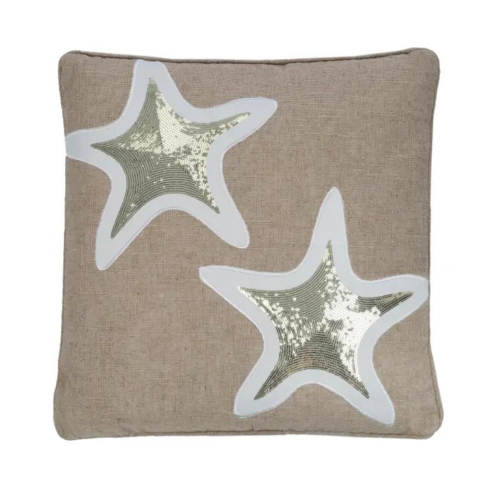 Blue Maui Starfish Pillow - Coastal Accent Pillow - Quahog Bay Bedding