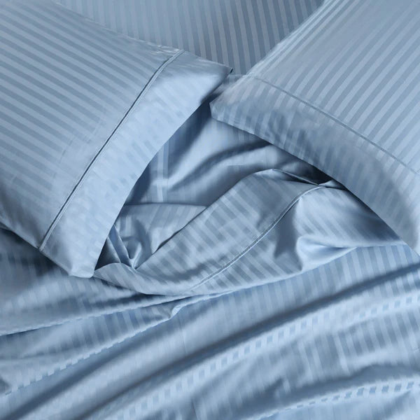 CinchFit USA Luxury No Tear 600TC 100% Cotton Stripe Split Flex Top King Sheets - The Best Sheets For Adjustable Beds