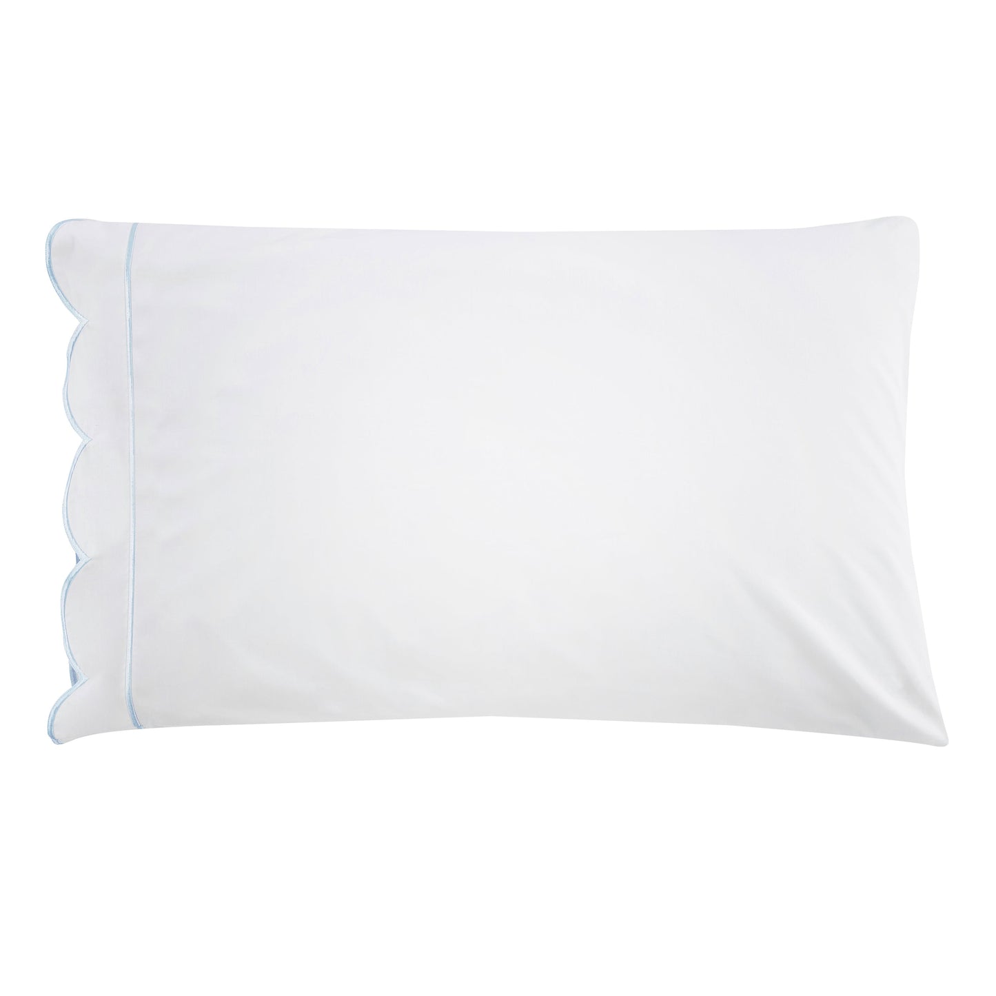Coastal Scalloped Edge Embroidered 300TC Cotton Percale Sheet Set