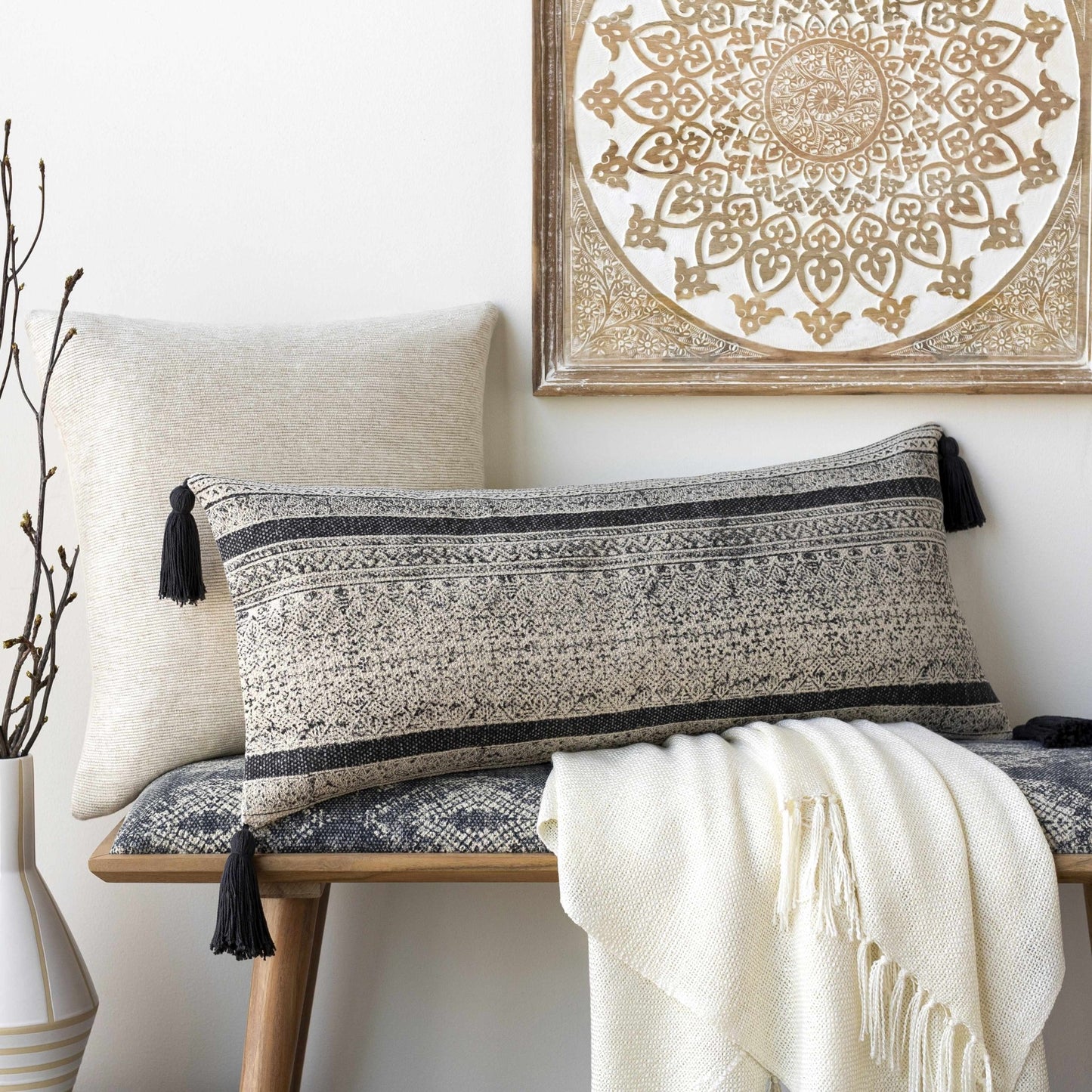 Boerne Traditional Pattern Wooden Wall Art Decor - Quahog Bay Bedding