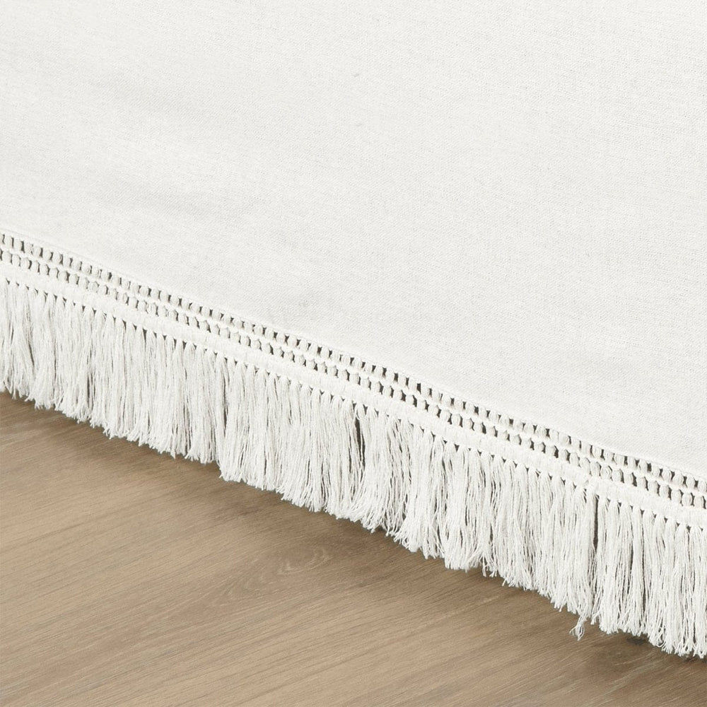 Boho Fringe 15-Inch Tailored Drop Easy Fit Bed Skirt - Quahog Bay Bedding