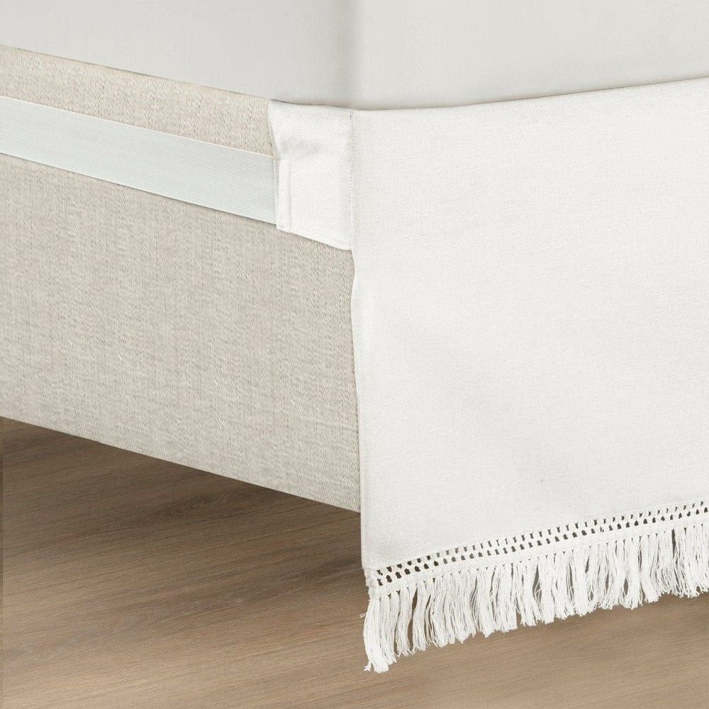 Boho Fringe 15-Inch Tailored Drop Easy Fit Bed Skirt - Quahog Bay Bedding
