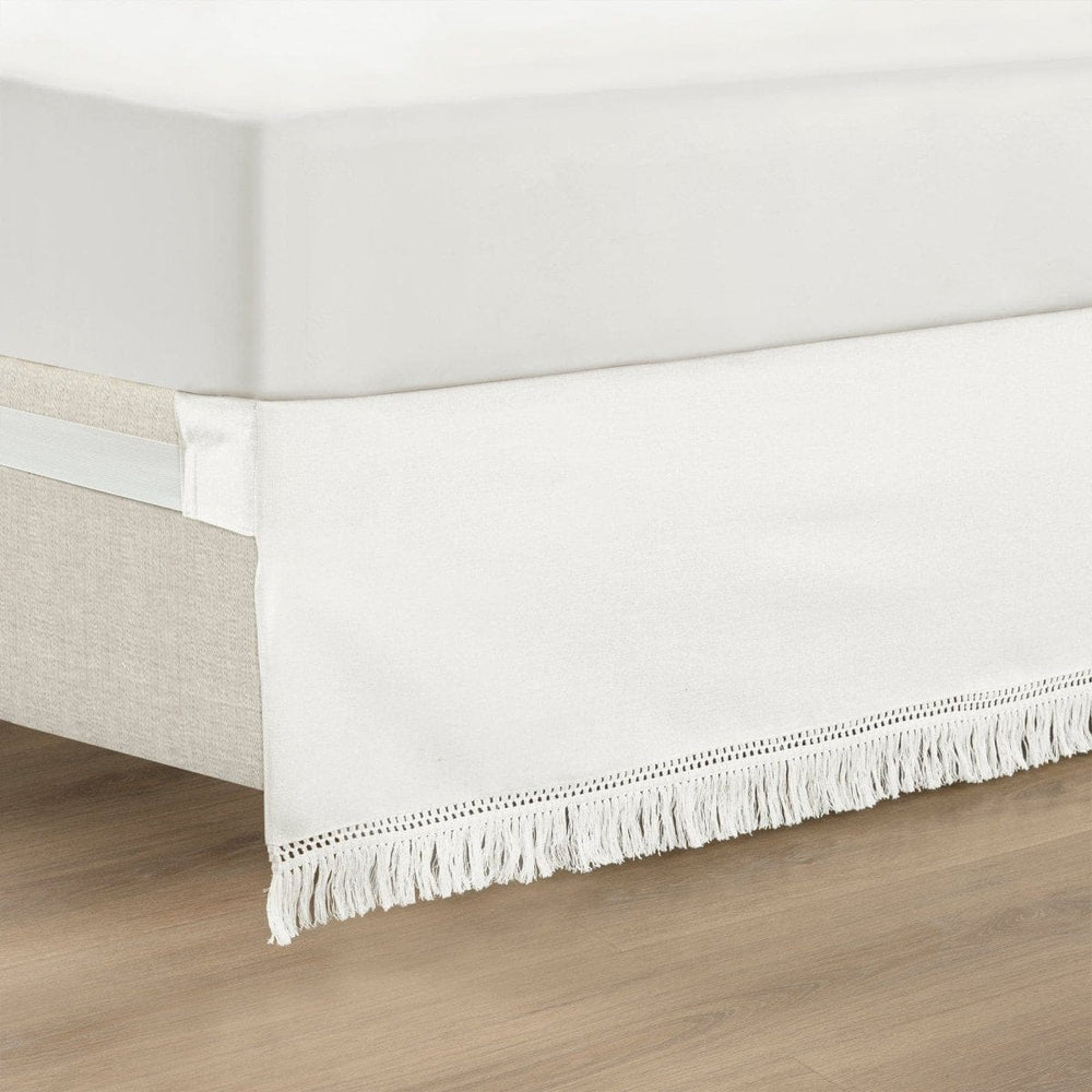 Boho Fringe 15-Inch Tailored Drop Easy Fit Bed Skirt - Quahog Bay Bedding