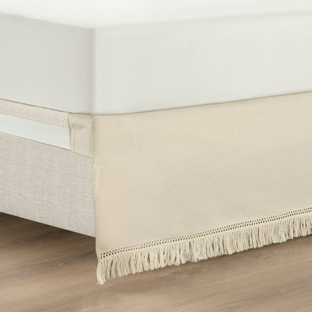 Boho Fringe 15-Inch Tailored Drop Easy Fit Bed Skirt - Quahog Bay Bedding
