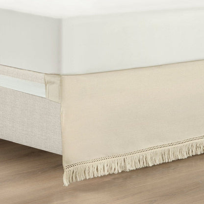 Boho Fringe 15-Inch Tailored Drop Easy Fit Bed Skirt - Quahog Bay Bedding