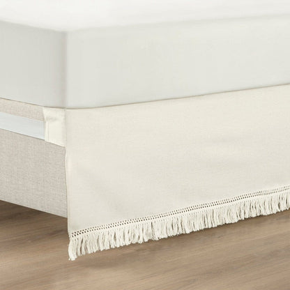 Boho Fringe 15-Inch Tailored Drop Easy Fit Bed Skirt - Quahog Bay Bedding