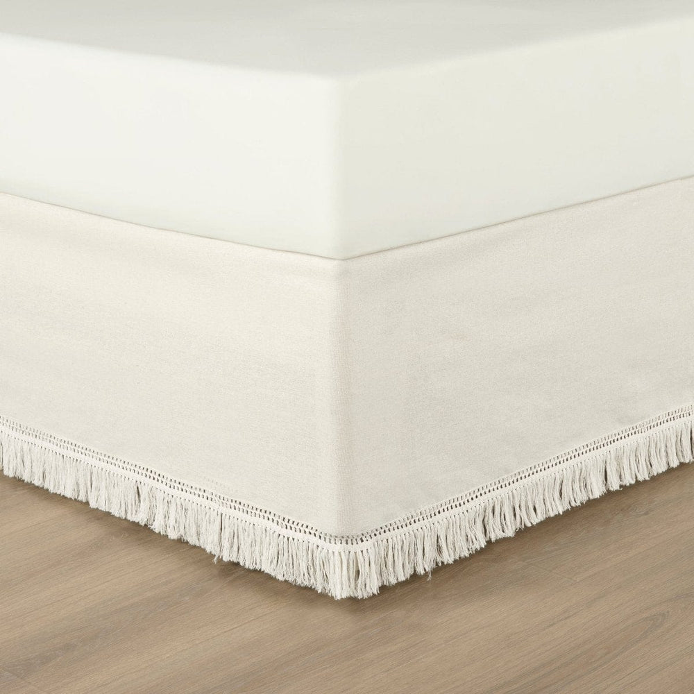 Boho Fringe 15-Inch Tailored Drop Easy Fit Bed Skirt - Quahog Bay Bedding