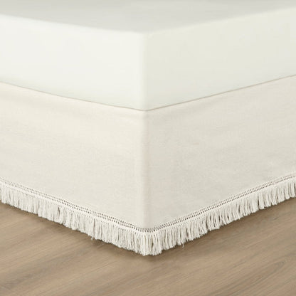 Boho Fringe 15-Inch Tailored Drop Easy Fit Bed Skirt - Quahog Bay Bedding