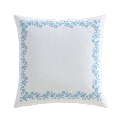 Boracay Stripe Floral Embroidered Pillow - Quahog Bay Bedding
