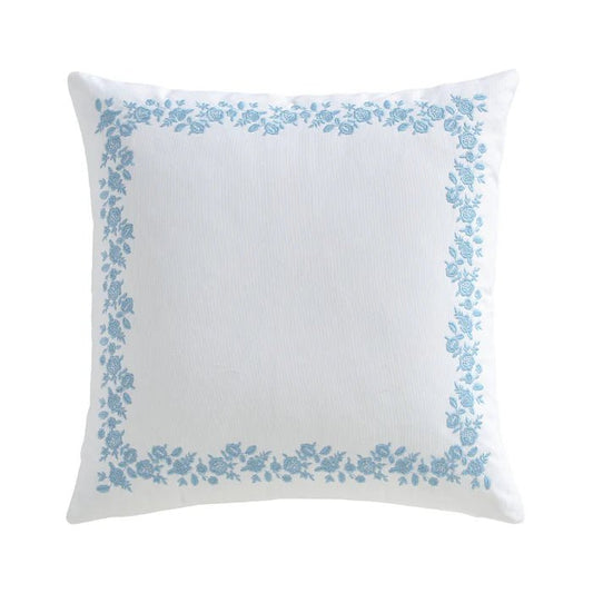Boracay Stripe Floral Embroidered Pillow - Quahog Bay Bedding
