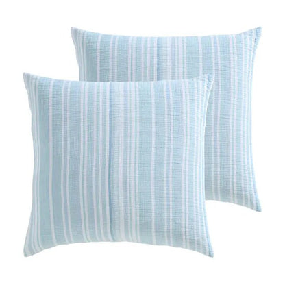 Boracay Stripe Muslin Euro Sham Set of 2 - Quahog Bay Bedding