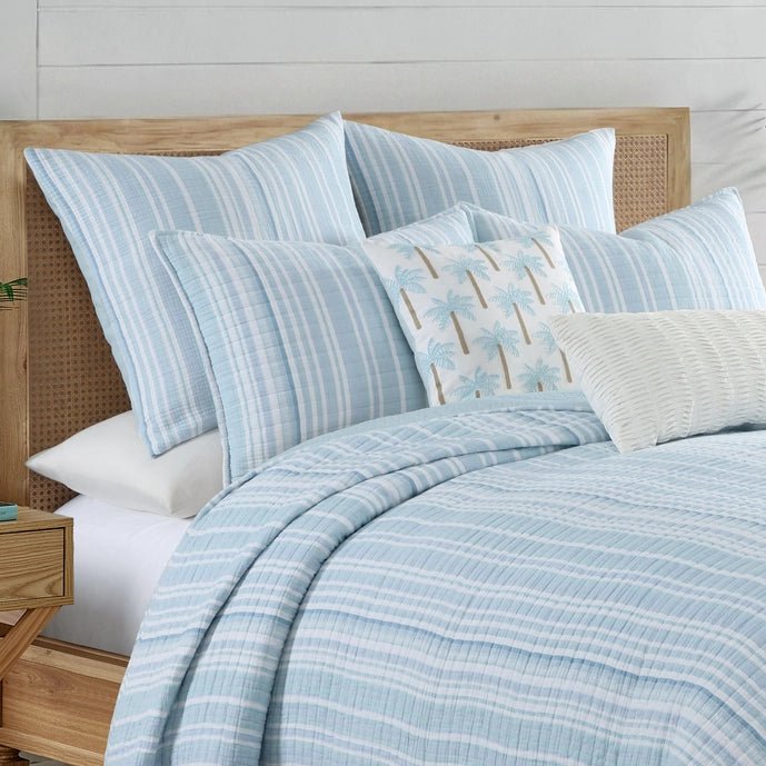Boracay Stripe Muslin Euro Sham Set of 2 - Quahog Bay Bedding