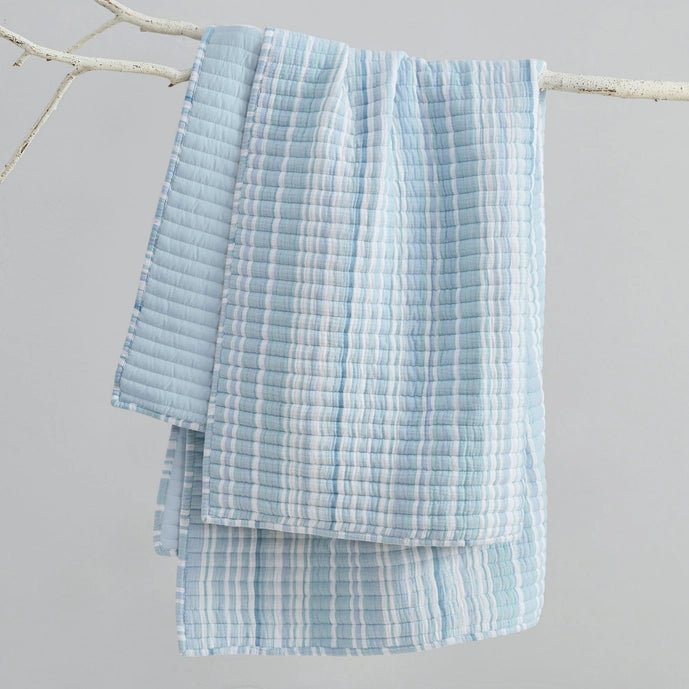 Boracay Stripe Muslin Quilted Throw - Quahog Bay Bedding
