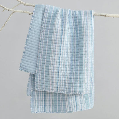 Boracay Stripe Muslin Quilted Throw - Quahog Bay Bedding