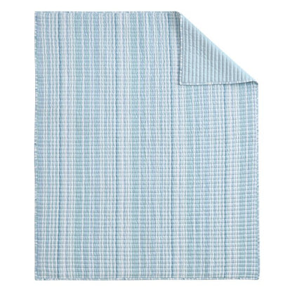 Boracay Stripe Muslin Quilted Throw - Quahog Bay Bedding