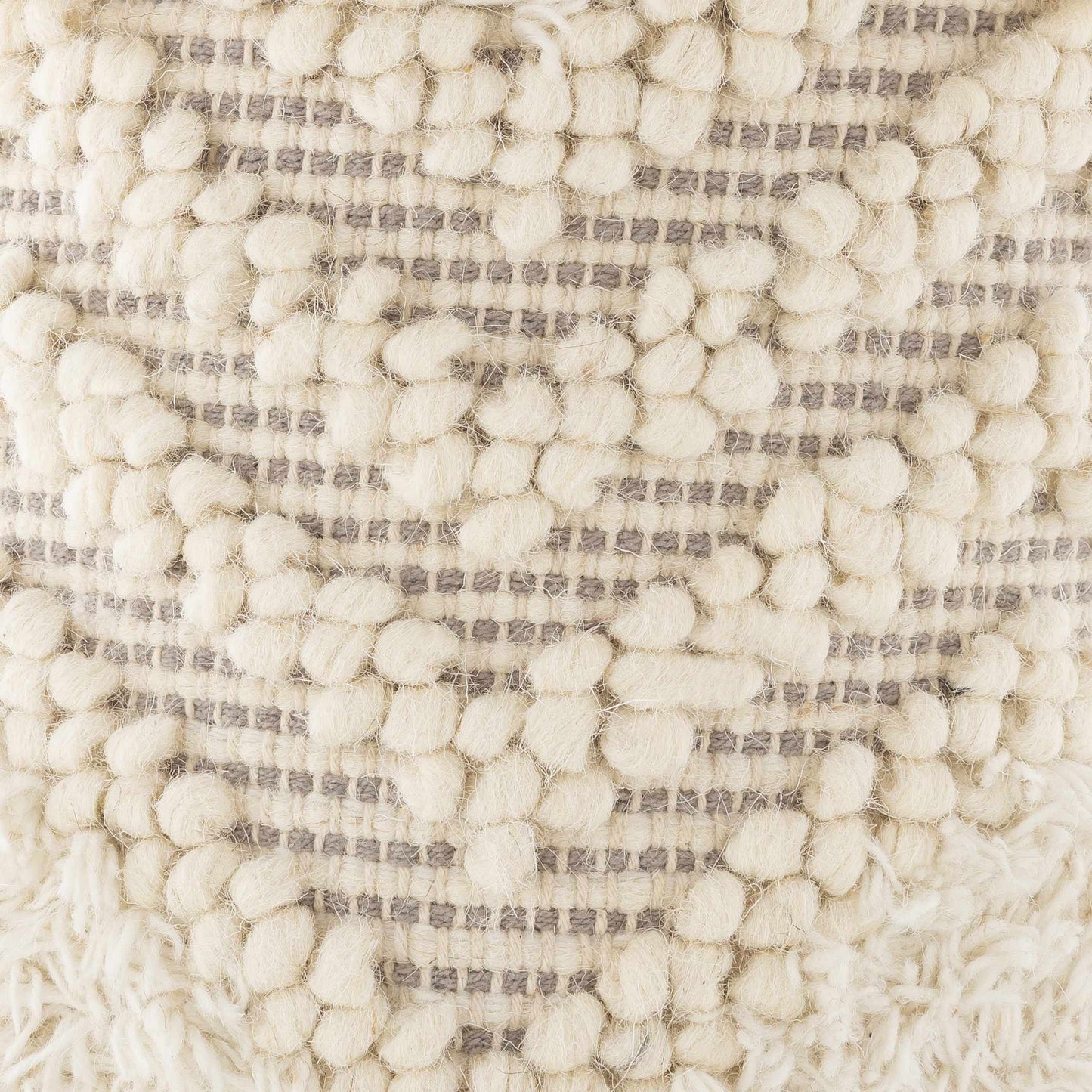 Bordon Ivory Textured Pom-Pom Stool