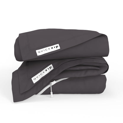 QuickZip Fitted Plus Spare Bundle - 400TC 100% Cotton Percale - Fitted Sheet + Extra Zip Sheet