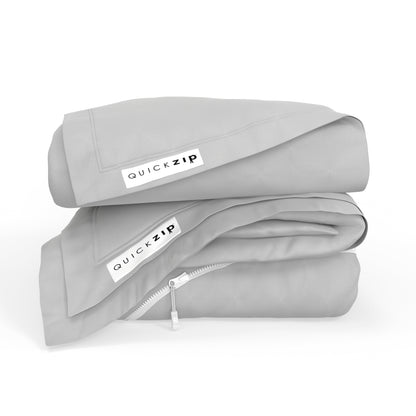 QuickZip Fitted Plus Spare Bundle - 400TC 100% Cotton Percale - Fitted Sheet + Extra Zip Sheet